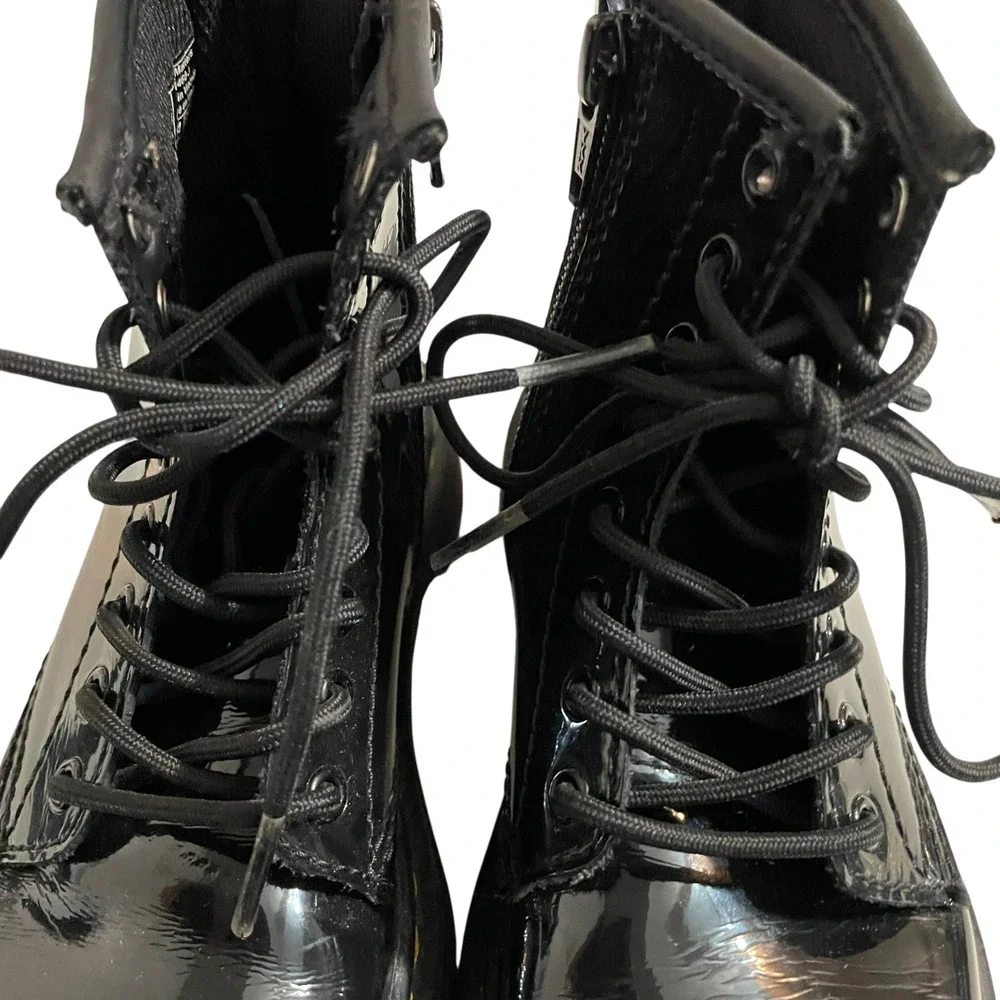 Doc Martens 12  Patent Leather Coated For Shine Inner Ankle Zip 1460J